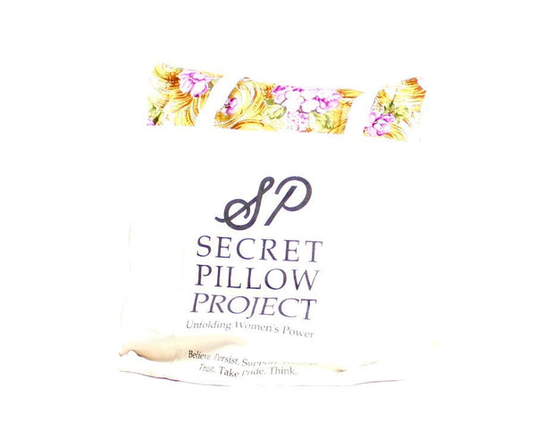 Sandy Beach with Violet Flowers Secret Pillow